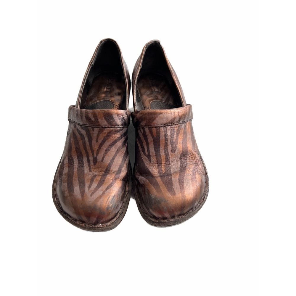 Born animal print leather clogs Size 7(38)